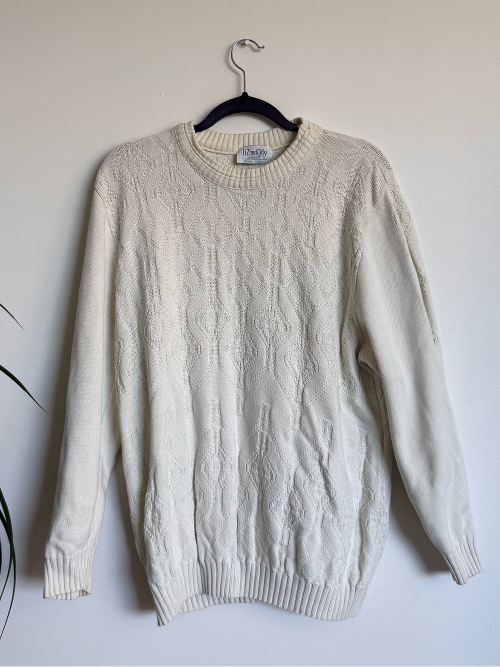 Fisherman Coastal White Cable-Knit Sweater - Women vintage